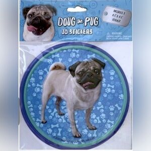 NWT Doug the Pug large 3D sticker